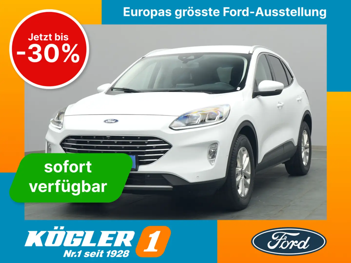 Ford Kuga Titanium 150PS/Fahrer-Assist.&Winter-Paket Wit - 1