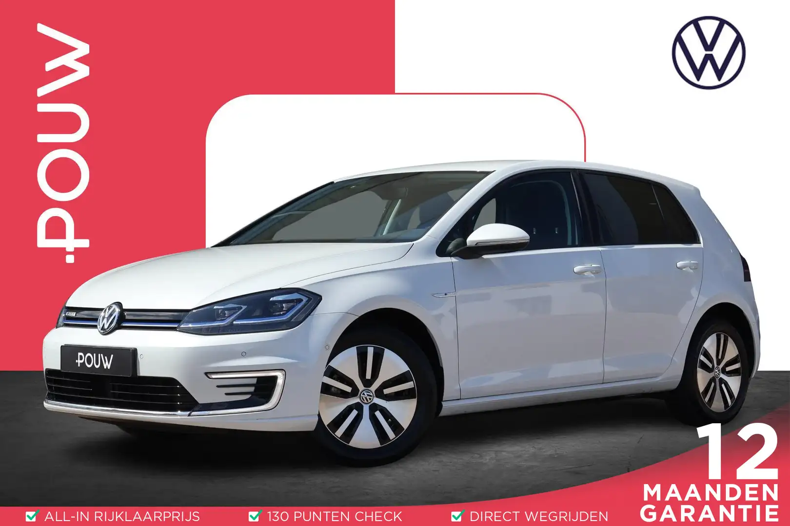 Volkswagen e-Golf 136pk E-DITION | SoH 94% | Navigatie | Verwarmde V Wit - 1