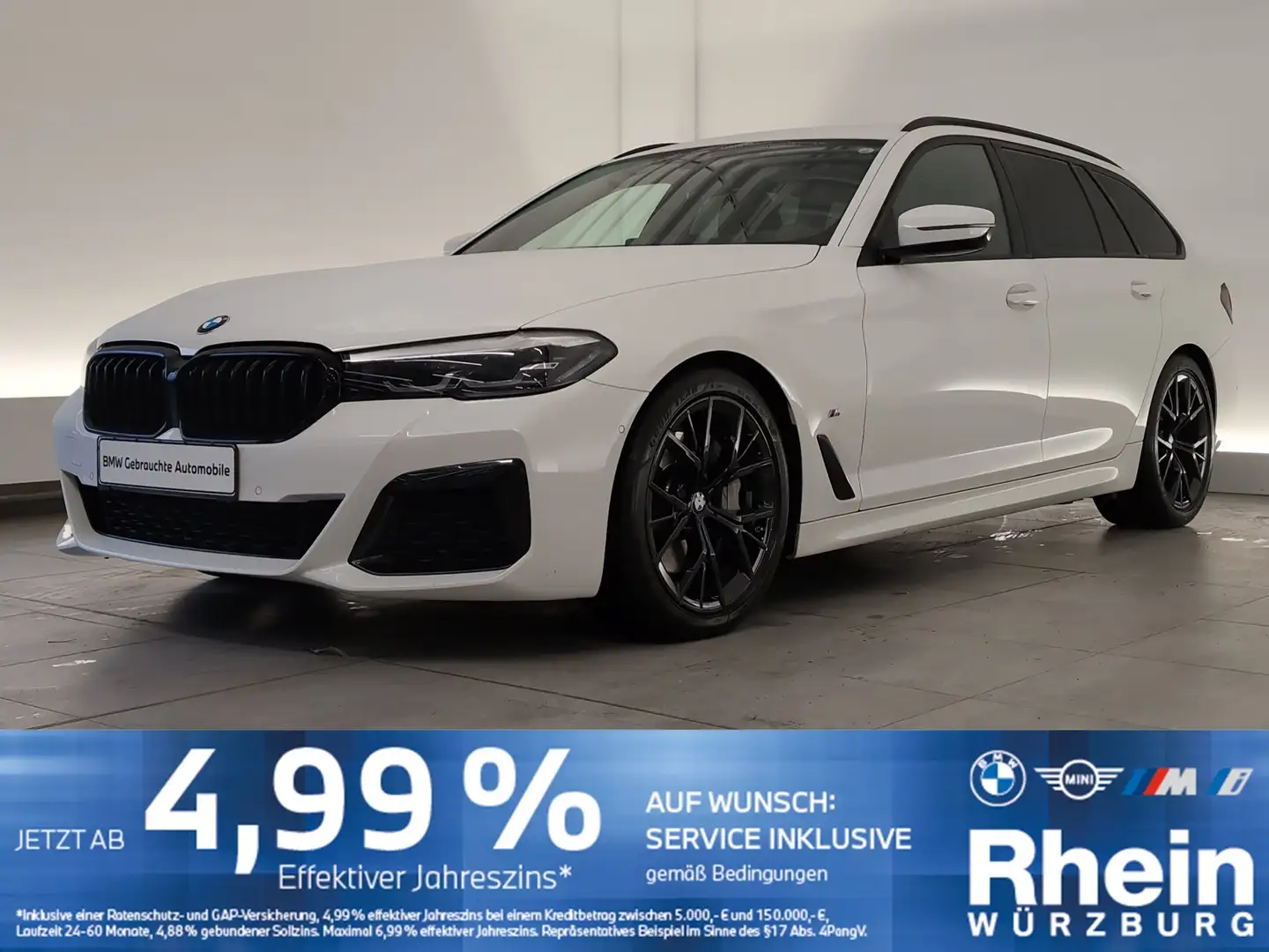 BMW 530 d Touring M Sportpaket HeadUp/H&K/PDCvo+hi HeadUp Weiß - 1