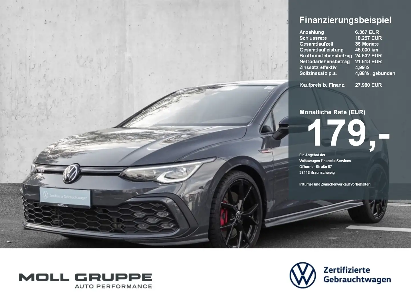 Volkswagen Golf GTI 2.0 TSI NAVI AHK Gris - 1