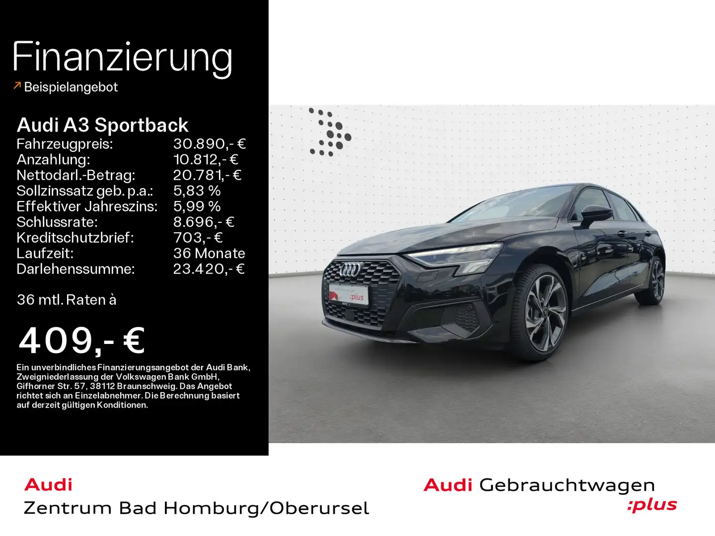 Audi A3 35 TFSI S line*Navi*LED*PDC*Virtual Black - 1