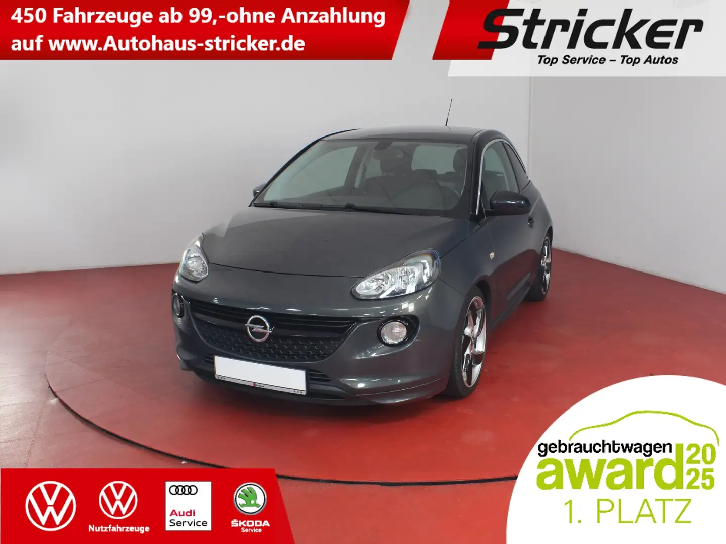 Opel Adam 1.0 Turbo Slam ecoFlex TÜV bis 11.2026 Radio Blue Grau - 1