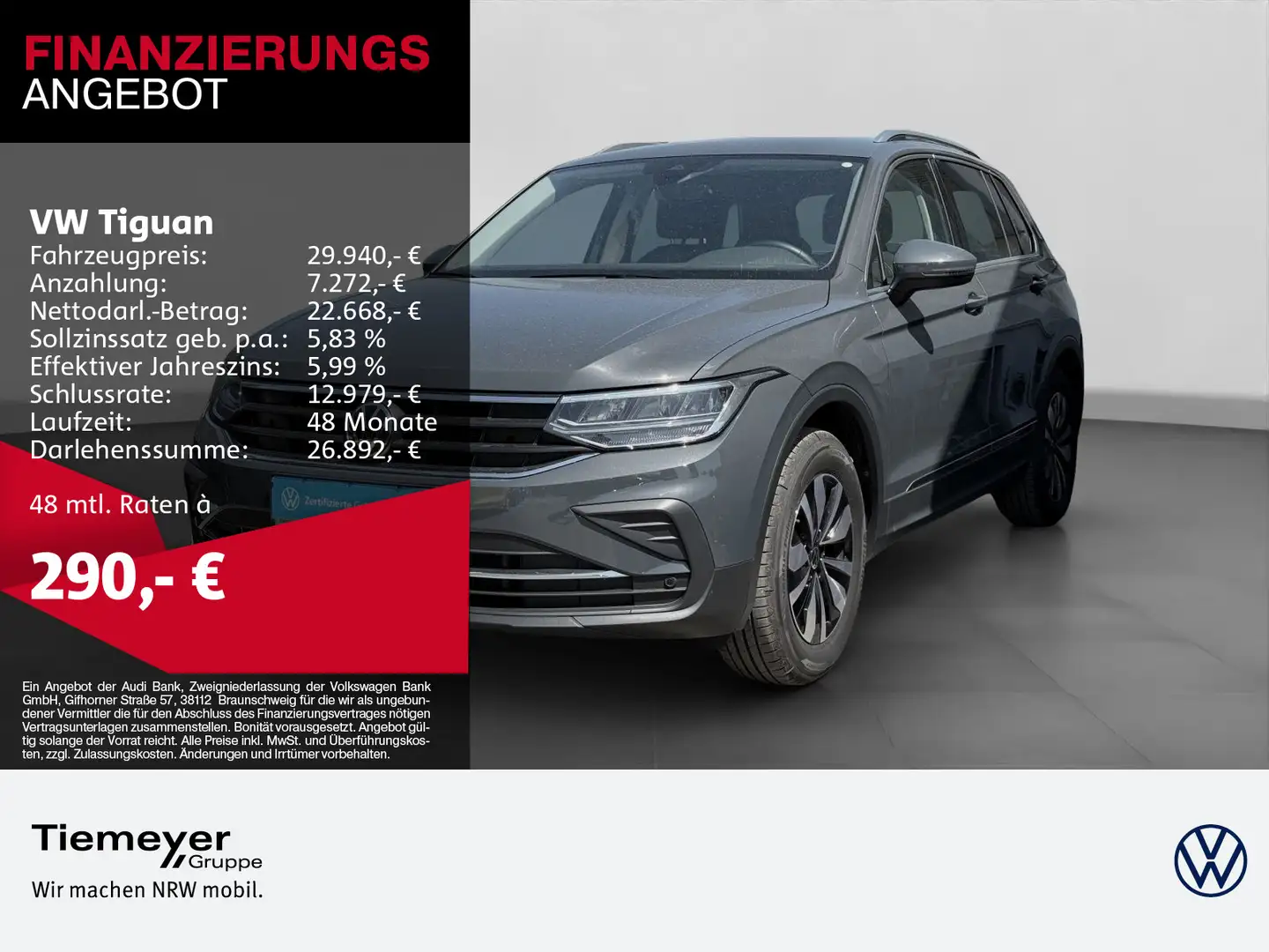 Volkswagen Tiguan 1.5 TSI DSG MOVE AHK NAVI VIRTUAL LM Grijs - 1