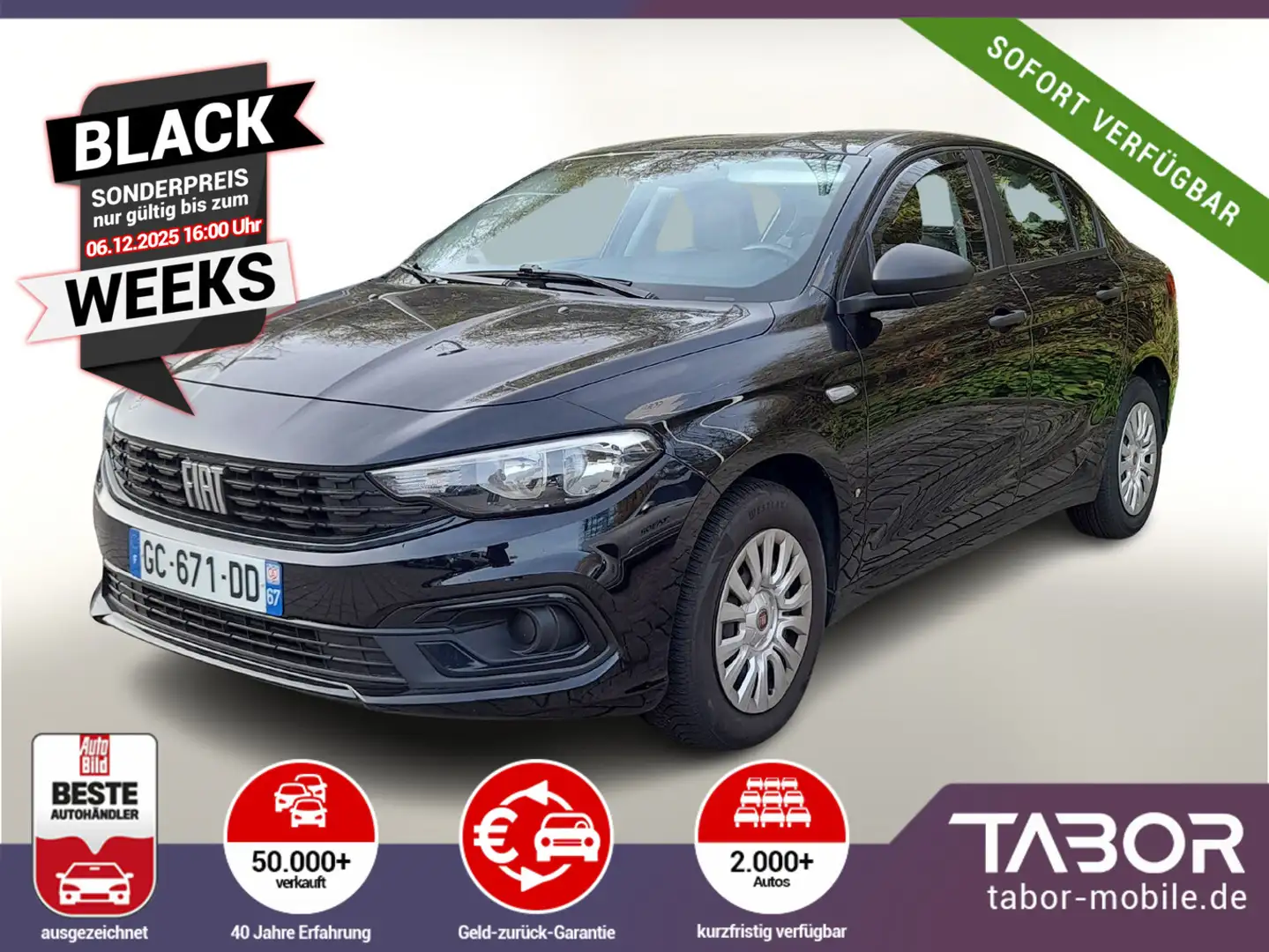 Fiat Tipo 1.0 Cross DAB Klima Spur Schwarz - 1