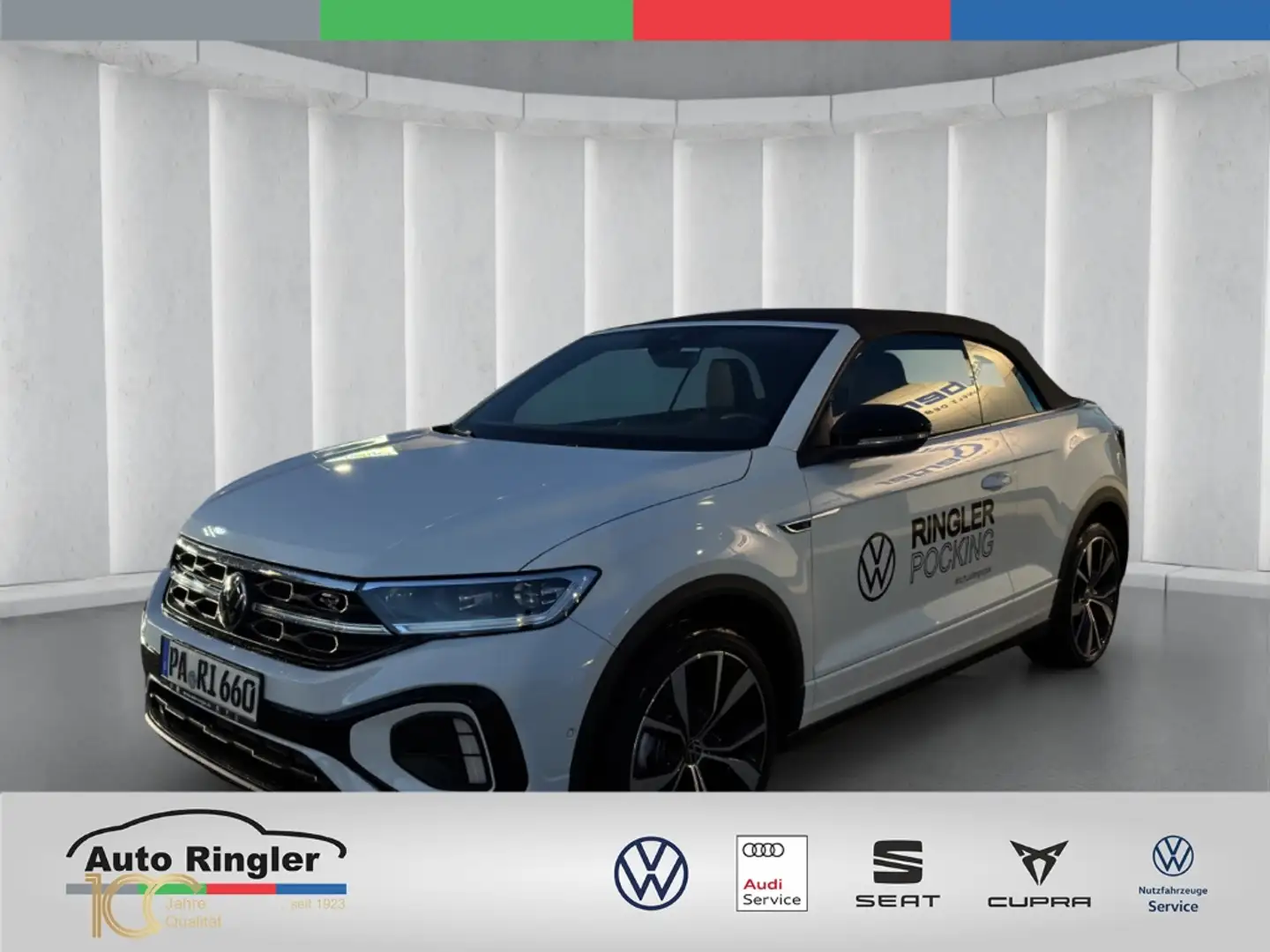 Volkswagen T-Roc Cabriolet R-LINE 1.5TSI DSG AHK,KESSY,NAVI,LEDER,W Weiß - 1