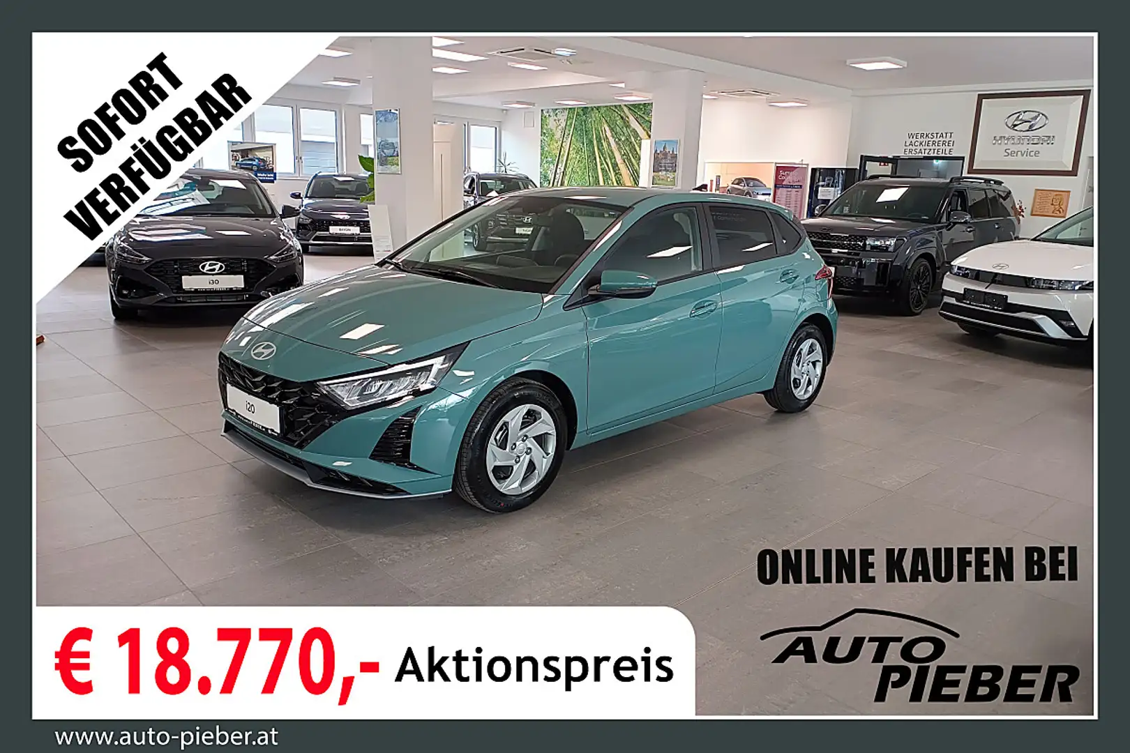 Hyundai i20 1,0 T-GDI GO! *LED*Navi*Klima* Grün - 1