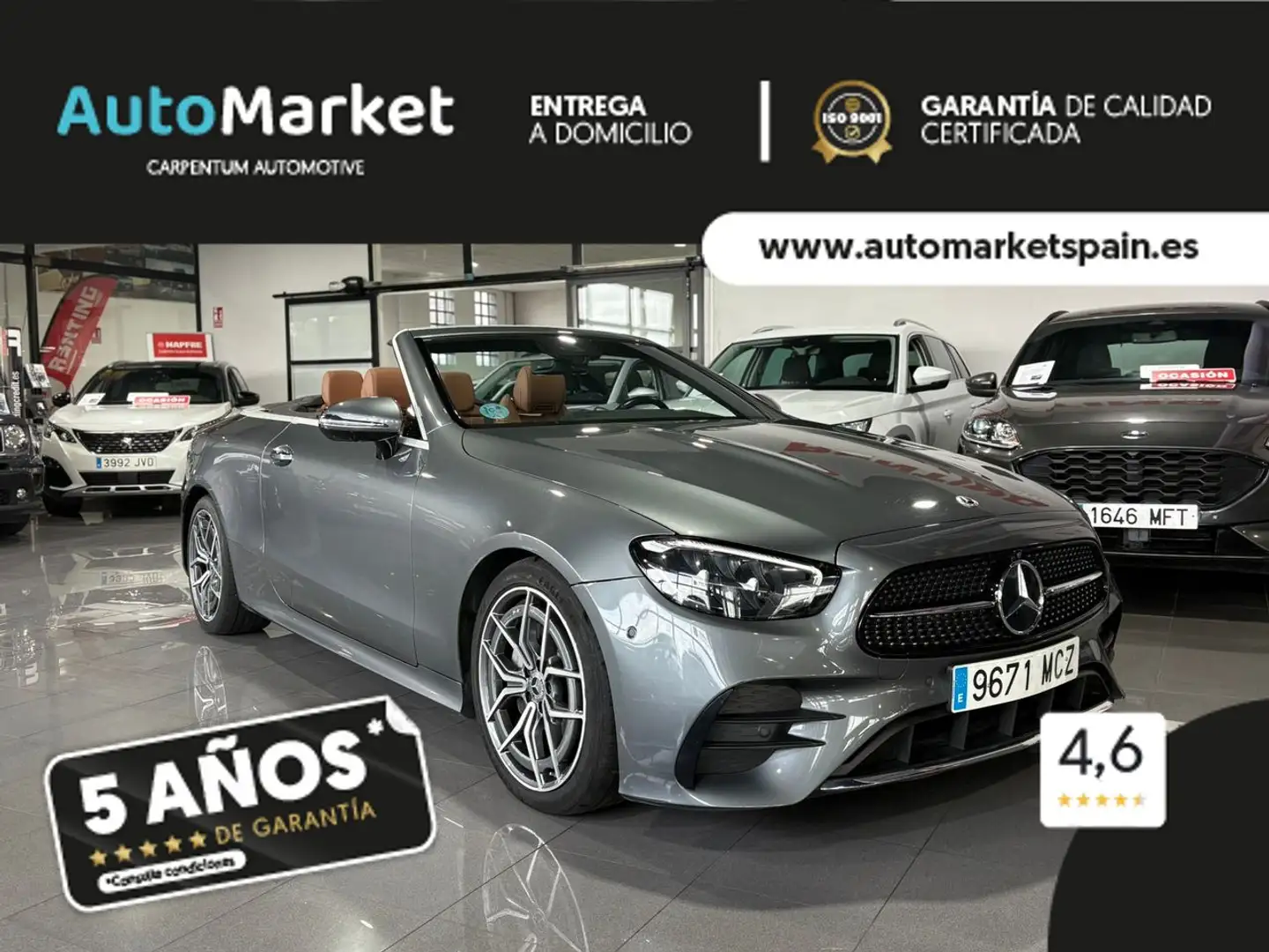 Mercedes-Benz E 220 Cabrio 220d 9G-Tronic Gris - 1