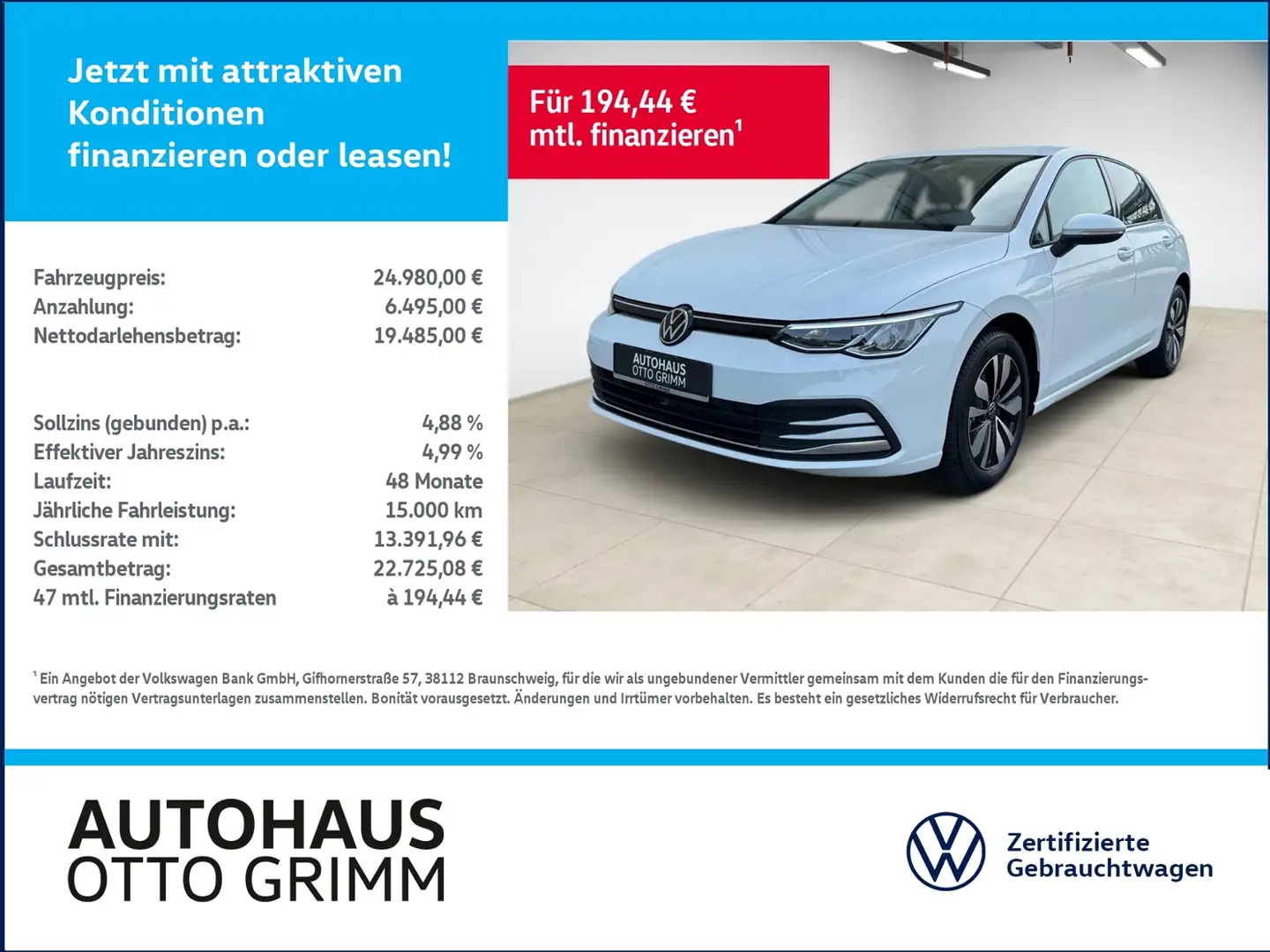 Volkswagen Golf VIII 1.0 TSI Move LED beh. Lenkrad ACC Blanco - 1