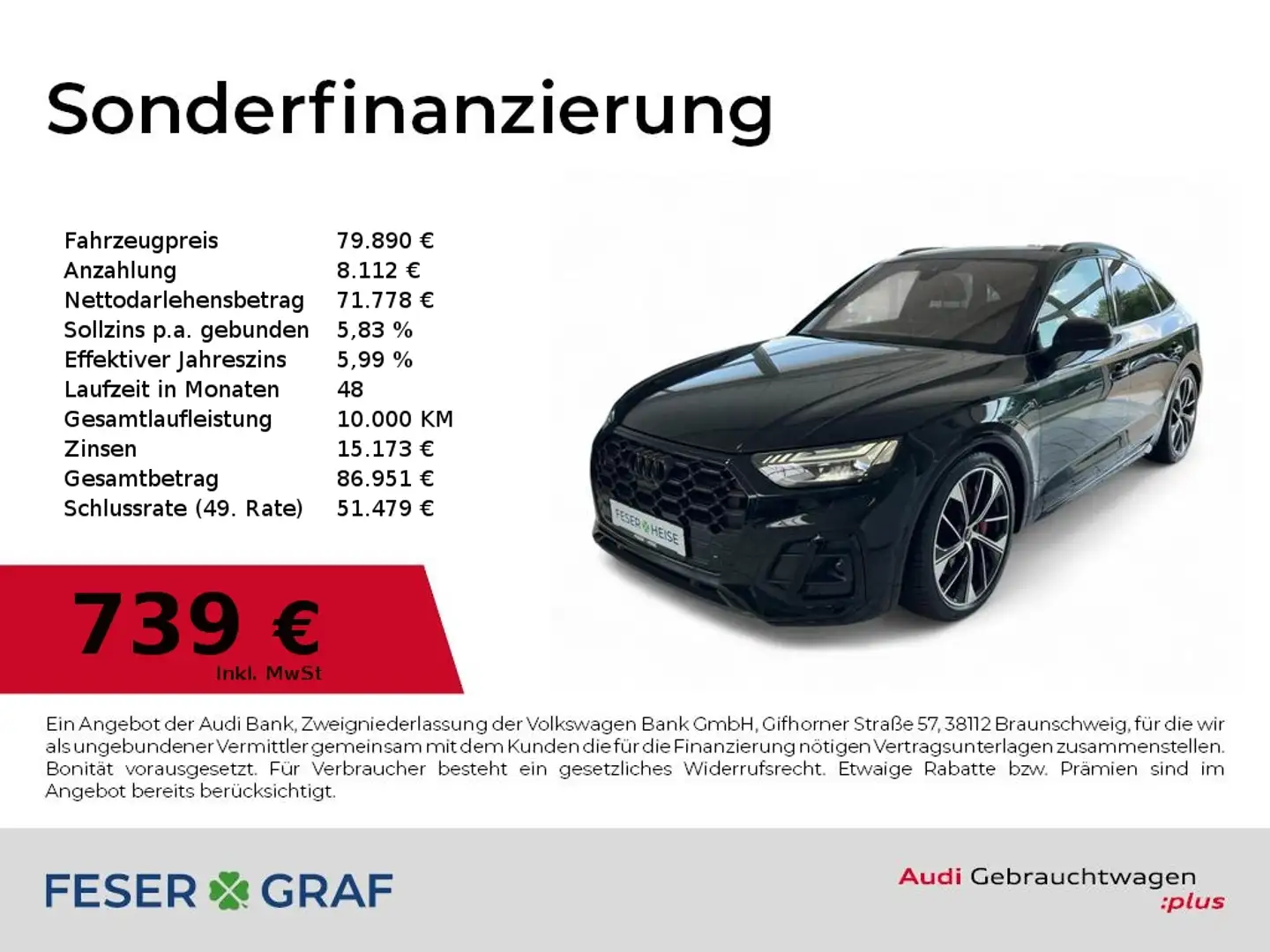Audi SQ5 Sportback TDI tiptronic quattro Matrix/B&O/HUD/Pan Noir - 1