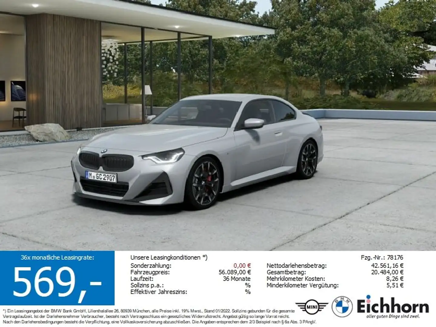 BMW 220 i Coupé M Sportpaket Gris - 1