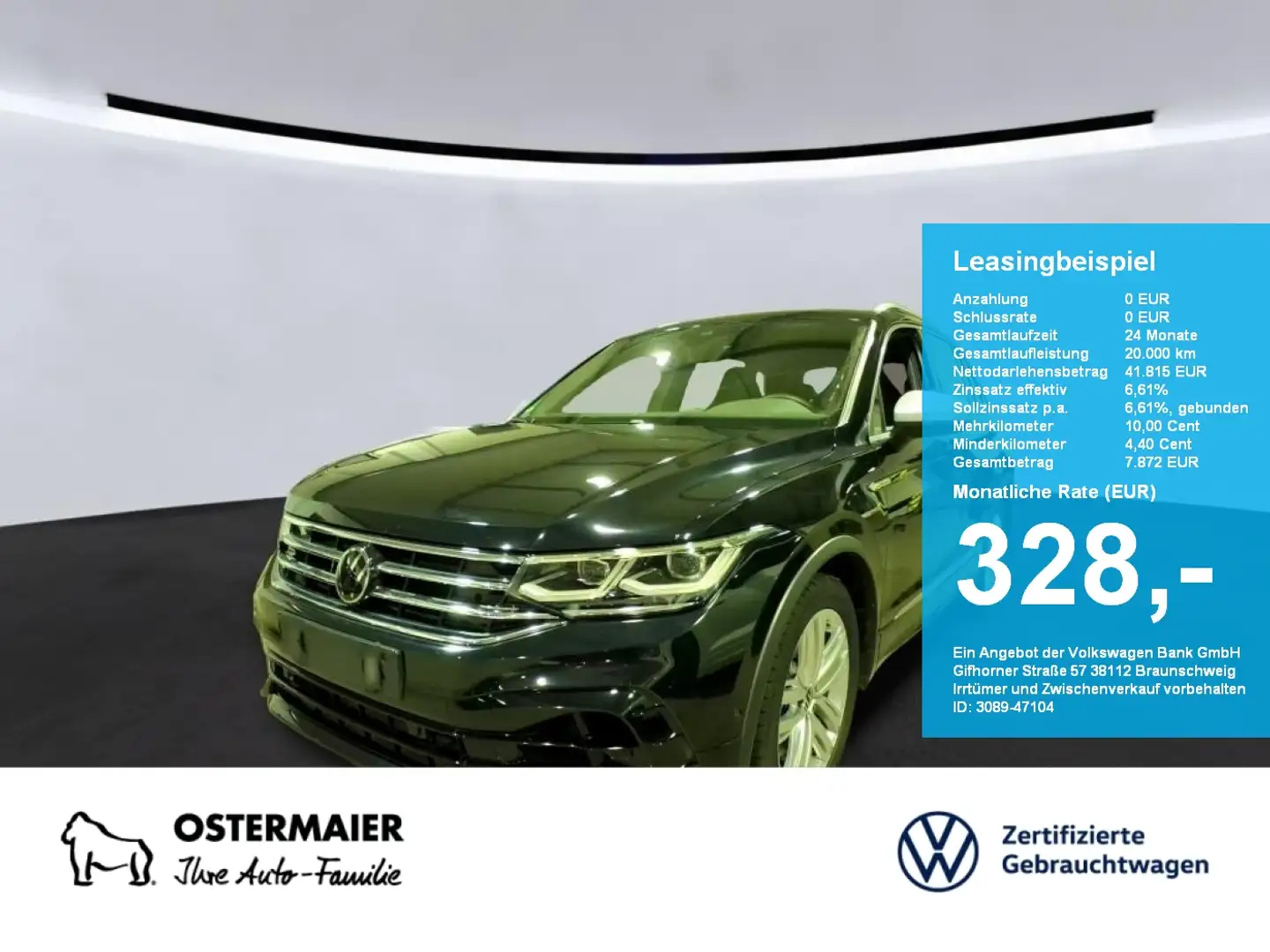 Volkswagen Tiguan R 2.0TSI 320PS DSG ACC.NAVI+VC.2xPDC.LED.DCC.APP-C Noir - 1