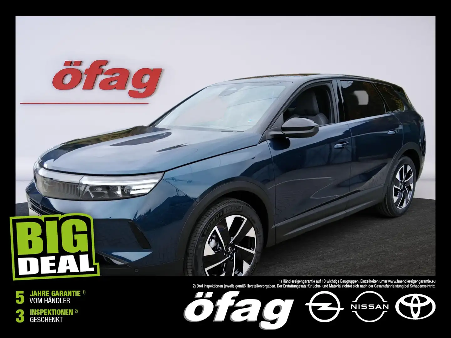 Opel Grandland 1.2 48V W GS ACC+LED+Navi+Pano+SD+SHZ Blau - 1