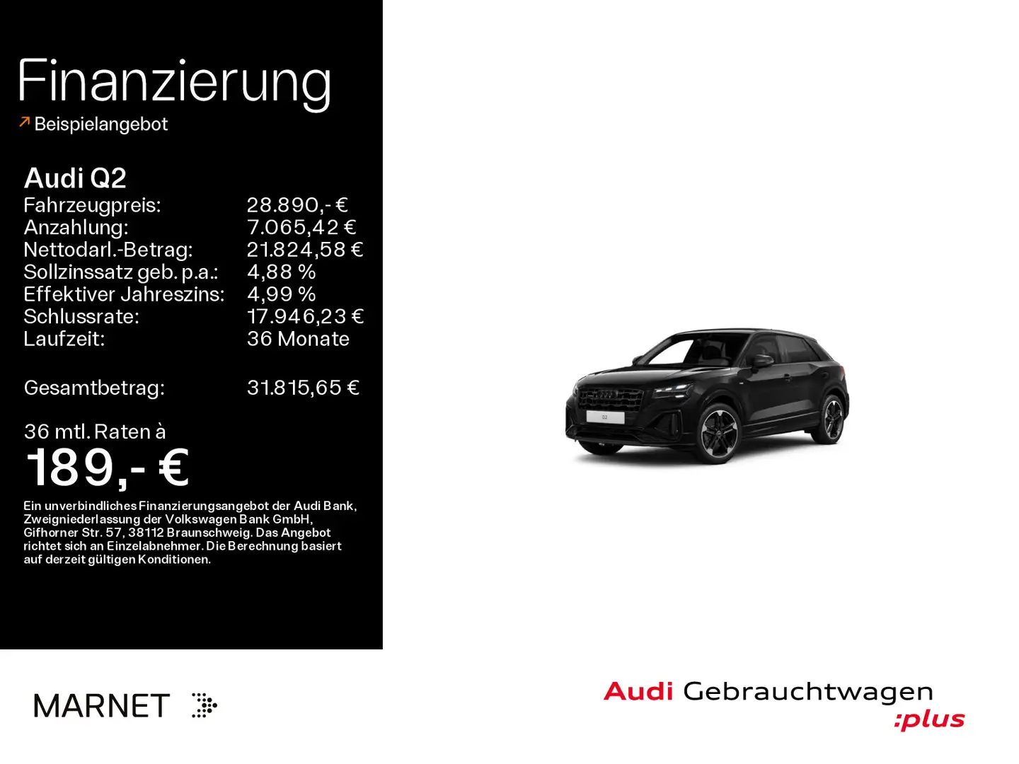 Audi Q2 40 TFSI quattro S line*Navi*Matrix*Alu*SONOS* Schwarz - 1