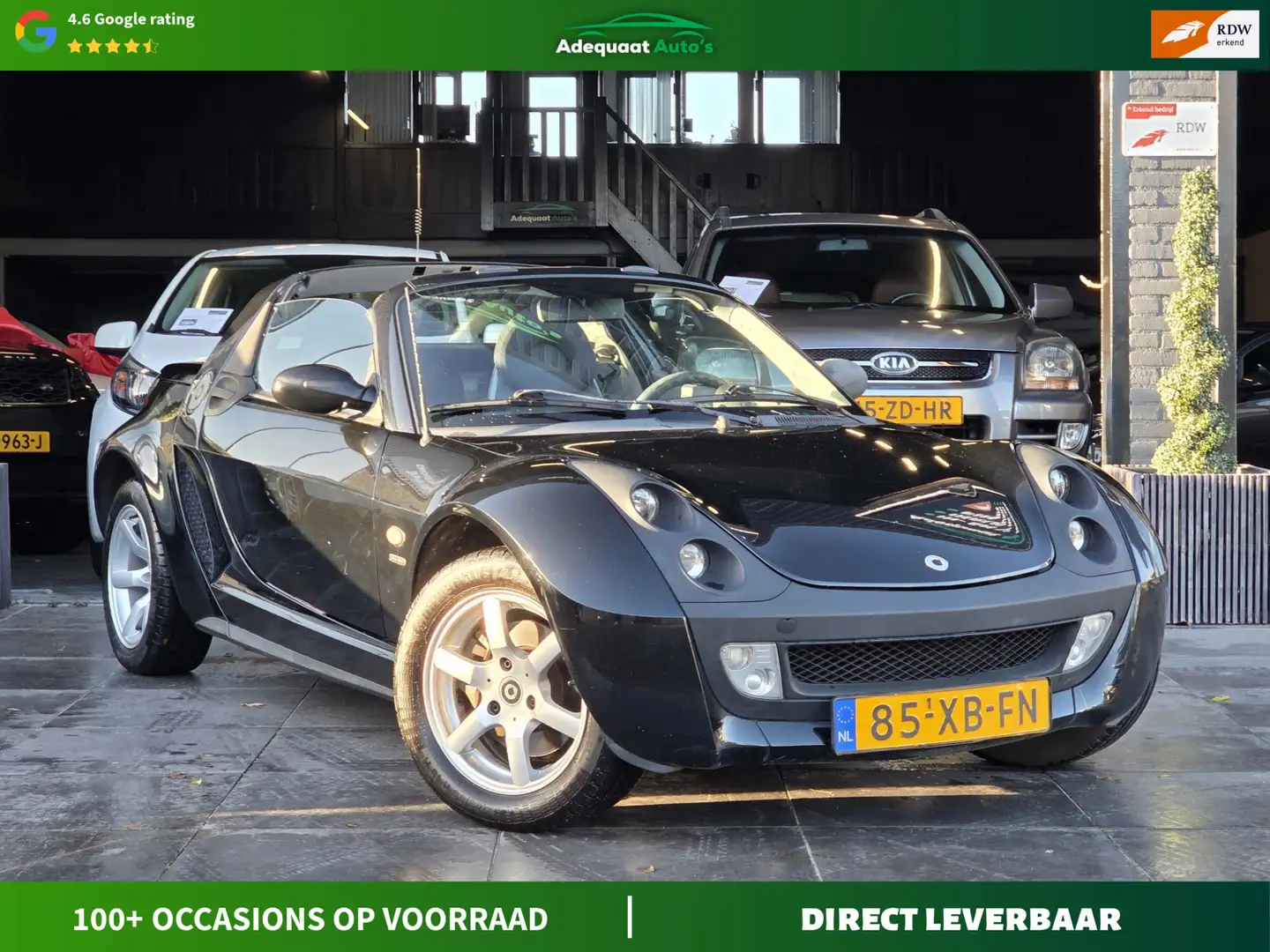smart roadster 0.7 45|AUTOMAAT|Cabrio|El.Ramen|NAP|APK Zwart - 1