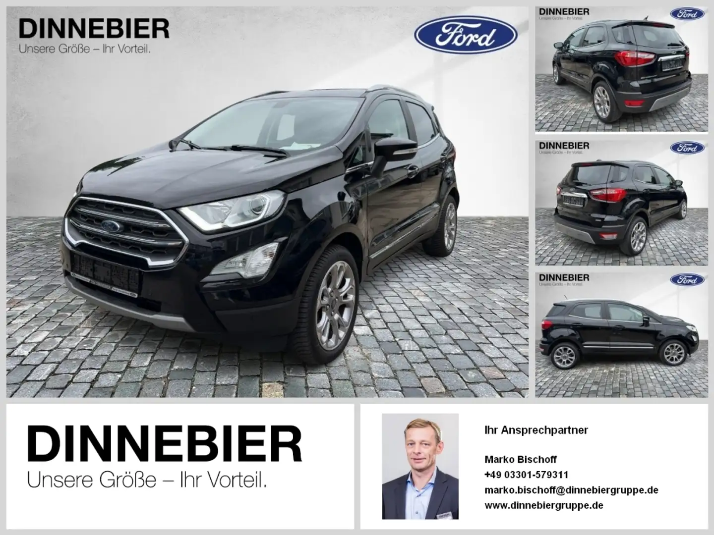 Ford EcoSport TITANIUM X 1.0EB *NAVI*RFK*Schiebedach*Xenon*Keyle Schwarz - 1