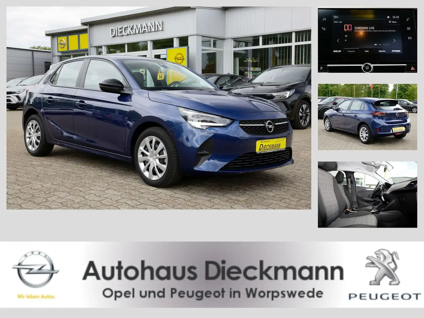 Opel Corsa-e dition 1,2 AT PDC SHZ LED Allwetter Blau - 1
