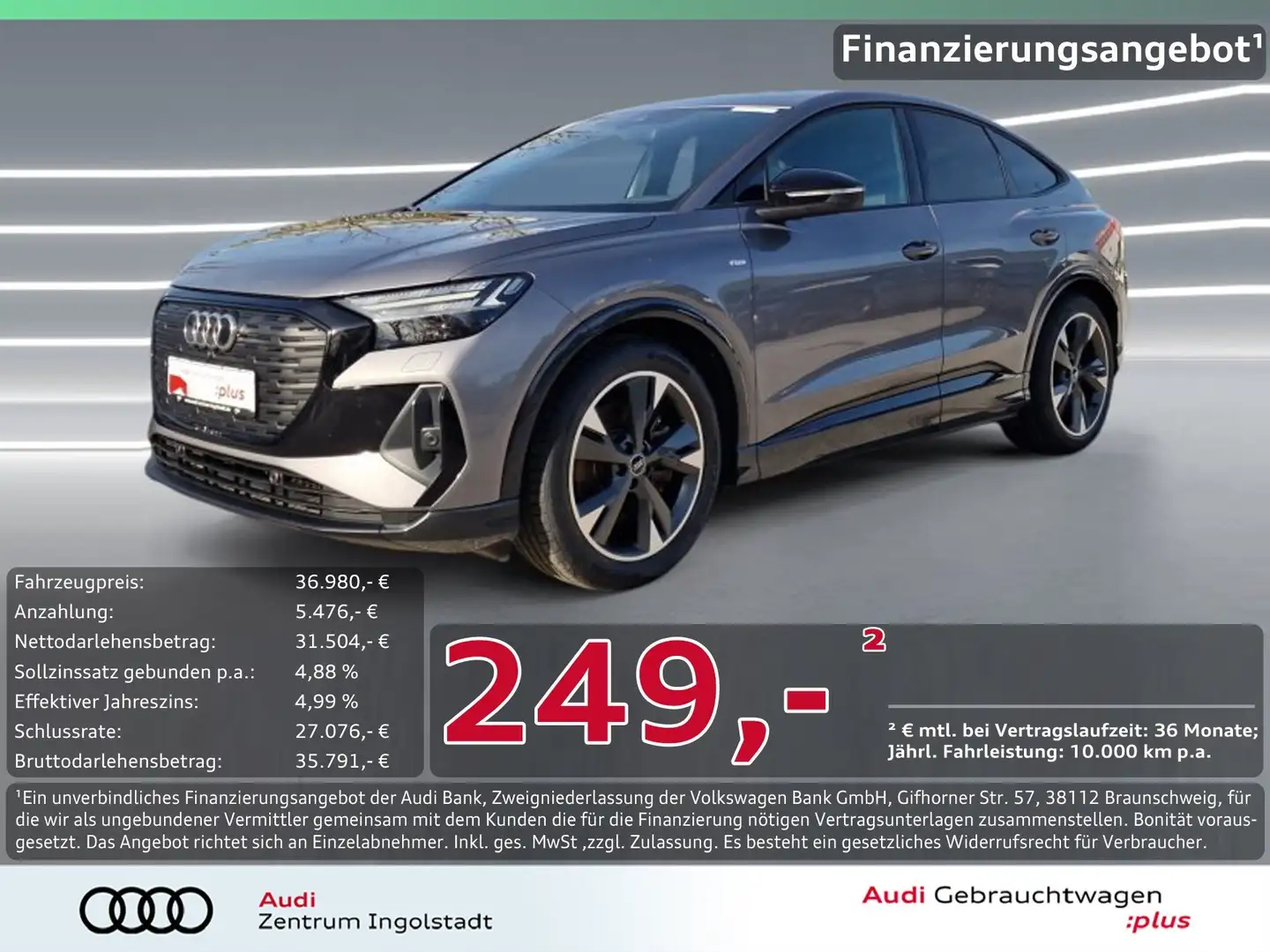 Audi Q4 e-tron Q4 Sportback e-tron 50 qu 2x S line MATRIX NAVI Grau - 1