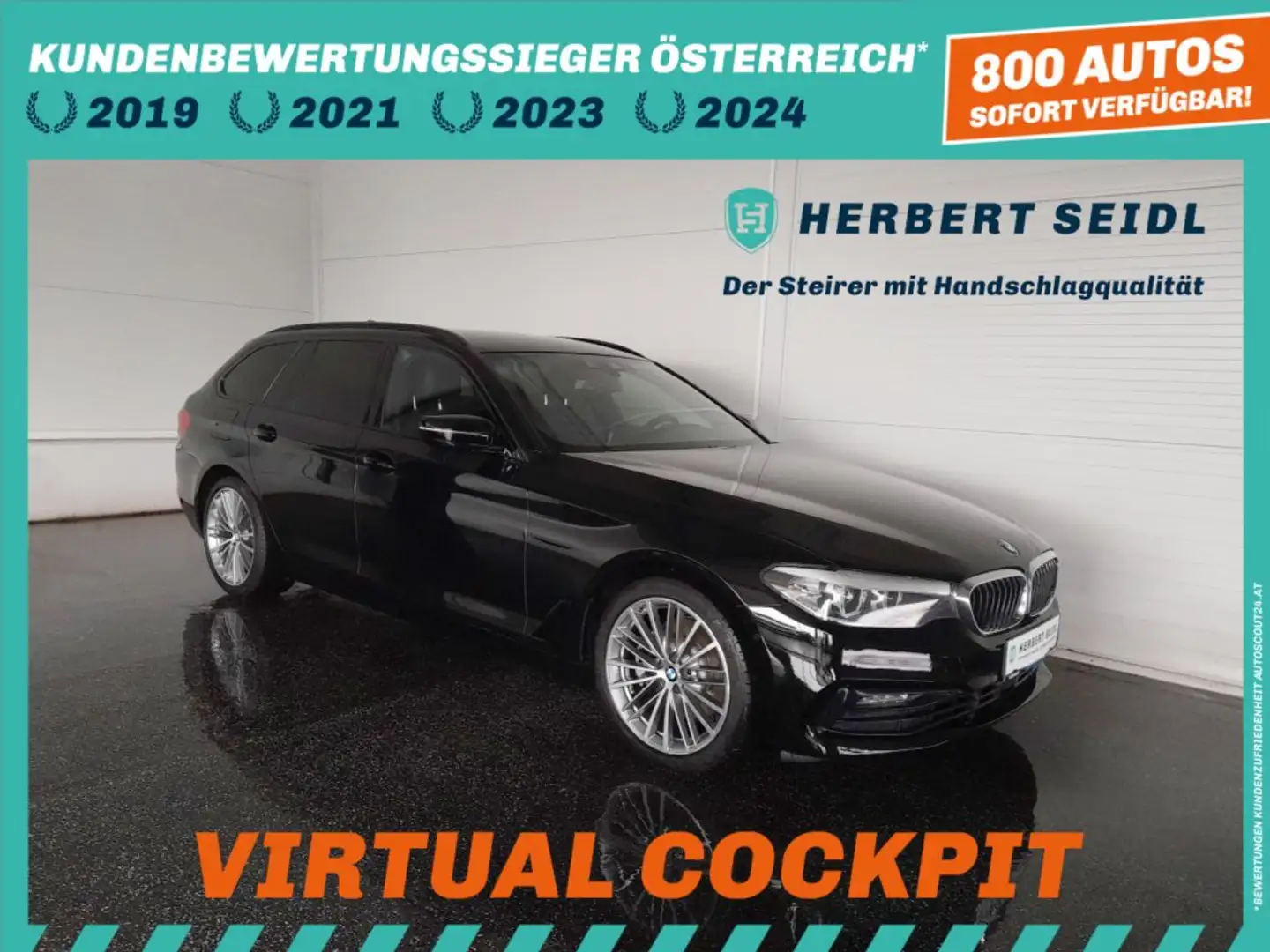 BMW 530 i Touring SPORTLINE Aut *VOLL-LED / NAVI / LIVE COCKPIT PROF. / KAMERA / LEDER / ACC / E-SITZE + MEMORY* Schwarz - 1