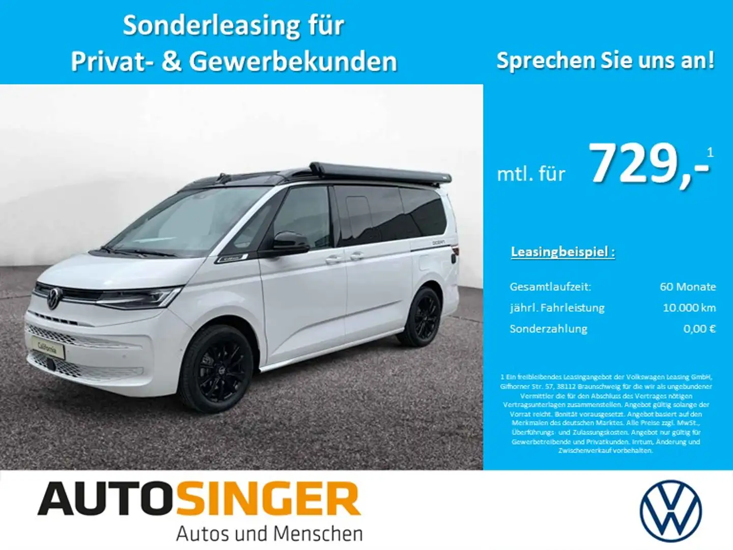 Volkswagen T7 California Ocean eHybrid AHK*ELEK.DACH*MATRIX White - 2