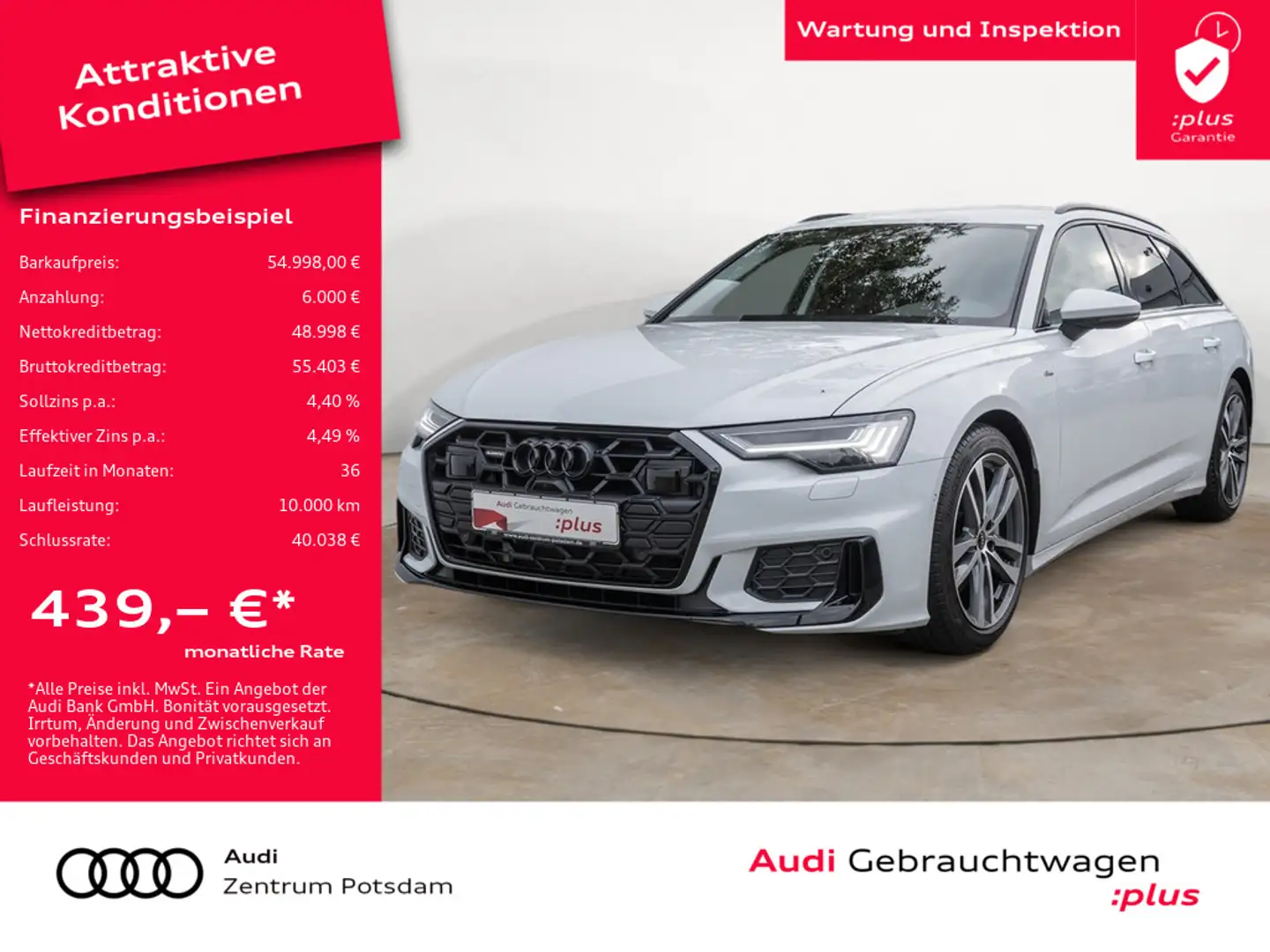 Audi A6 Avant S line 45 TDI quattro MATRIX NAVI AH Weiß - 1