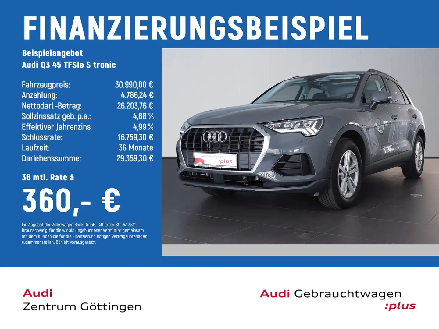 Audi Q3 45 TFSIe S tronic MATRIX+PANO+SMARTph.INTERF. Grijs - 2