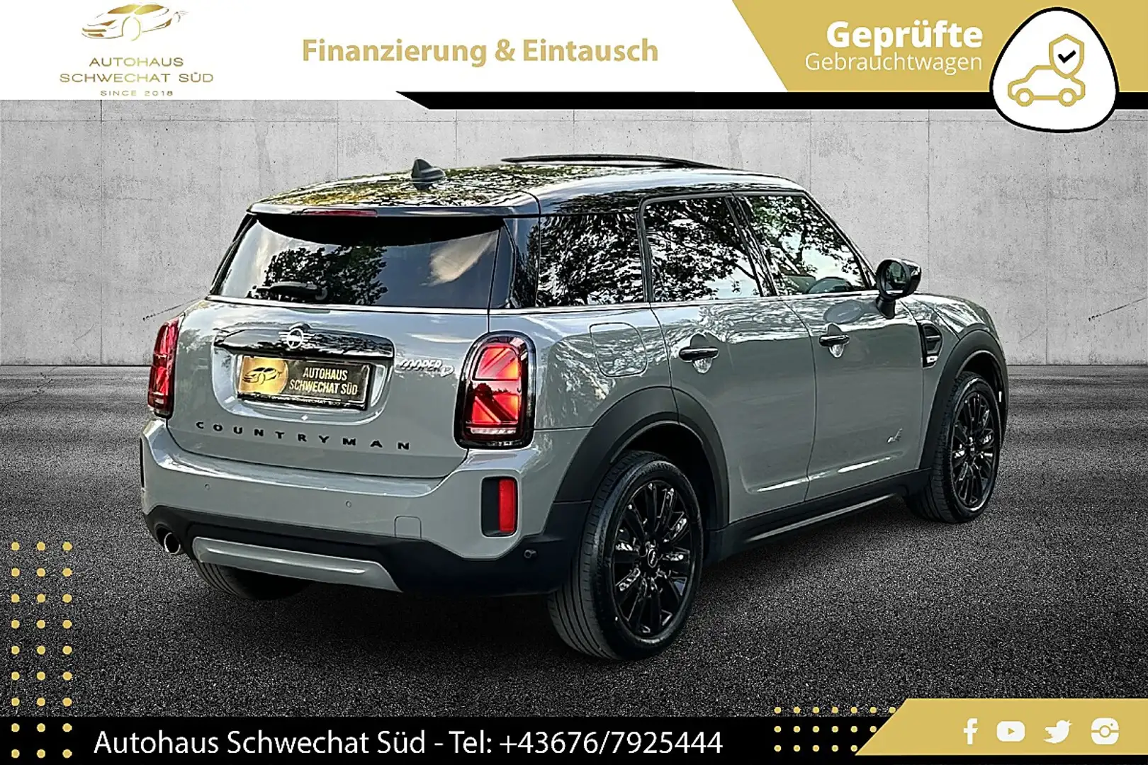 MINI Cooper D Countryman All4 //1.BESITZ//PANO//R-KAMERA//TOP-FARBKOMBI// Grau - 2
