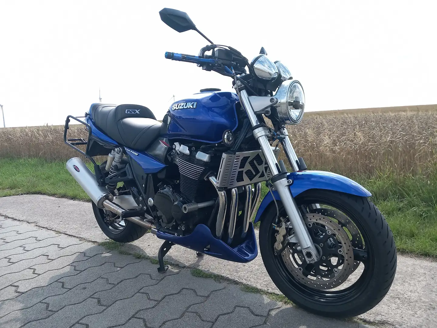 Suzuki GSX 1400 BOS Stahlflex LSL LED USB Koffer G-Pack Bleu - 1