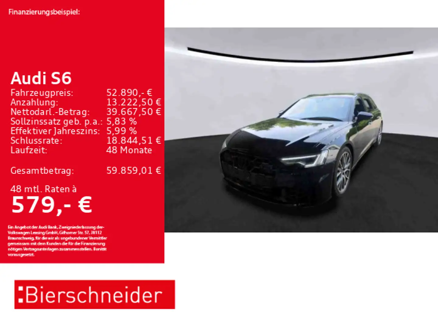 Audi S6 Av TDI qu 20 ACC MATRIX B&O 360 Schwarz - 1