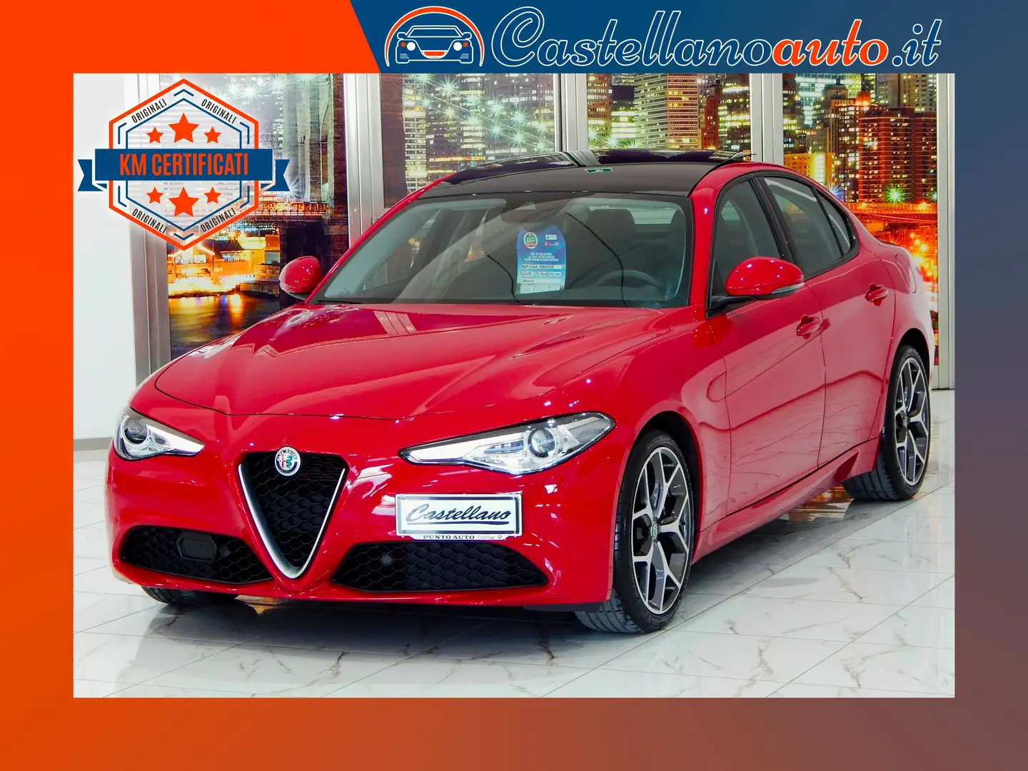 Alfa Romeo Giulia 2.2 t Executive 190cv Aut. TETTO-NAVI-PELLE-PARK Rojo - 1