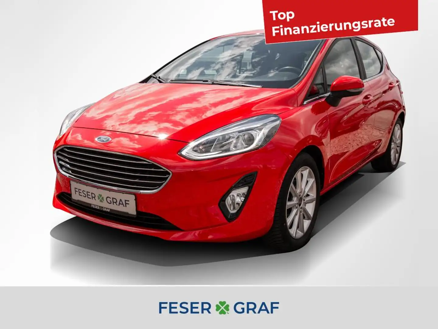 Ford Fiesta 1.0 EB Titanium Frontschhz/Sitzh/Navi/ParkAss Rot - 1