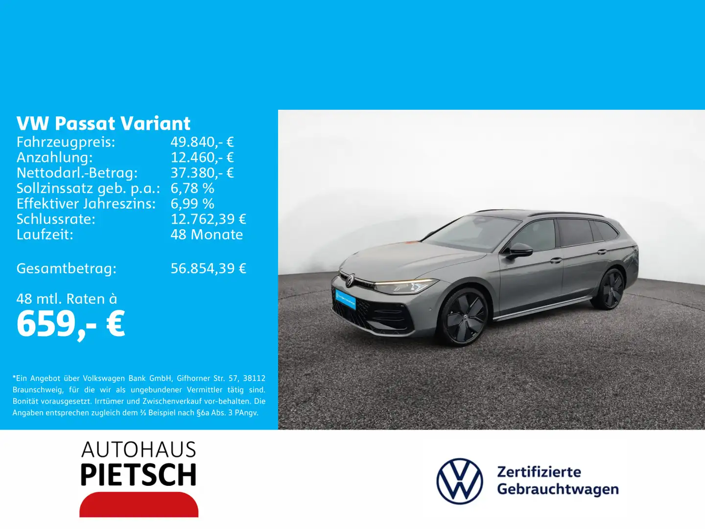 Volkswagen Passat Variant 2.0 TDI R-Line 4Motion Grau - 1