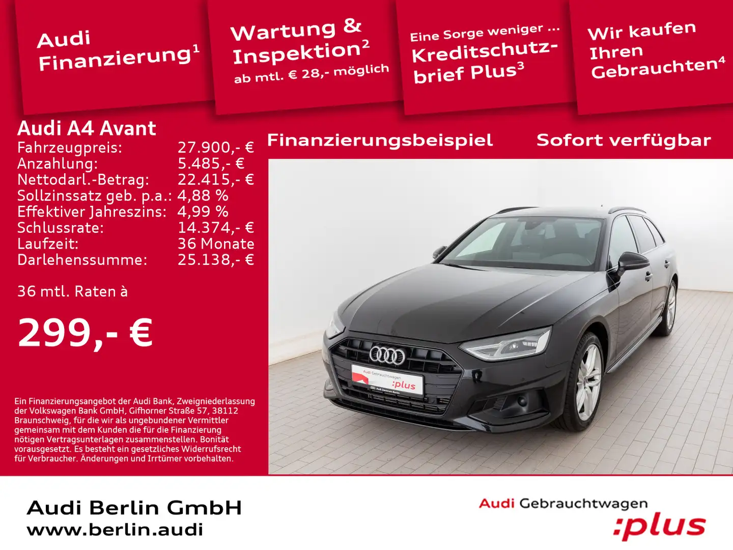 Audi A4 Advanced 35 TFSI S tr. AHK PDC NAVI Schwarz - 1