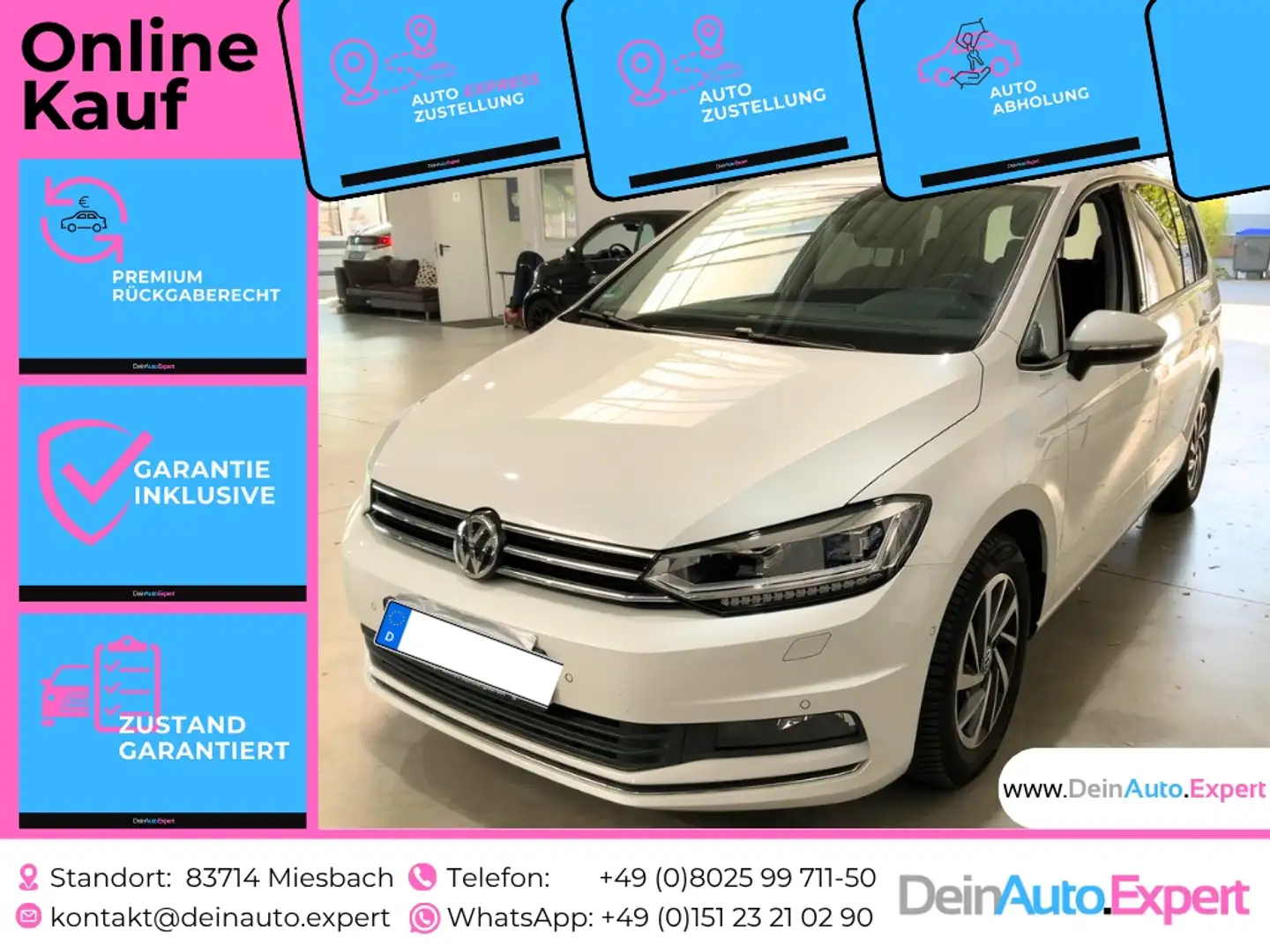 Volkswagen Touran 1.6 TDI DSG Sound *LED*AHK*NAVI*CAM*SHZG*ACC*uvm Weiß - 1
