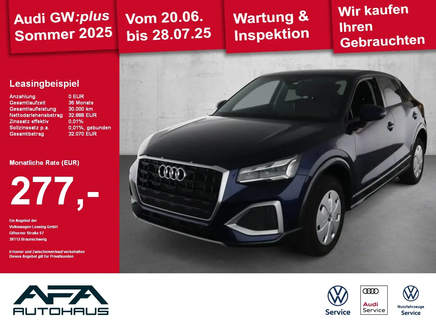 Audi Q2 35 TFSI Advanced S tronic AHK*Matrix*Navi*LM17 Blauw - 1