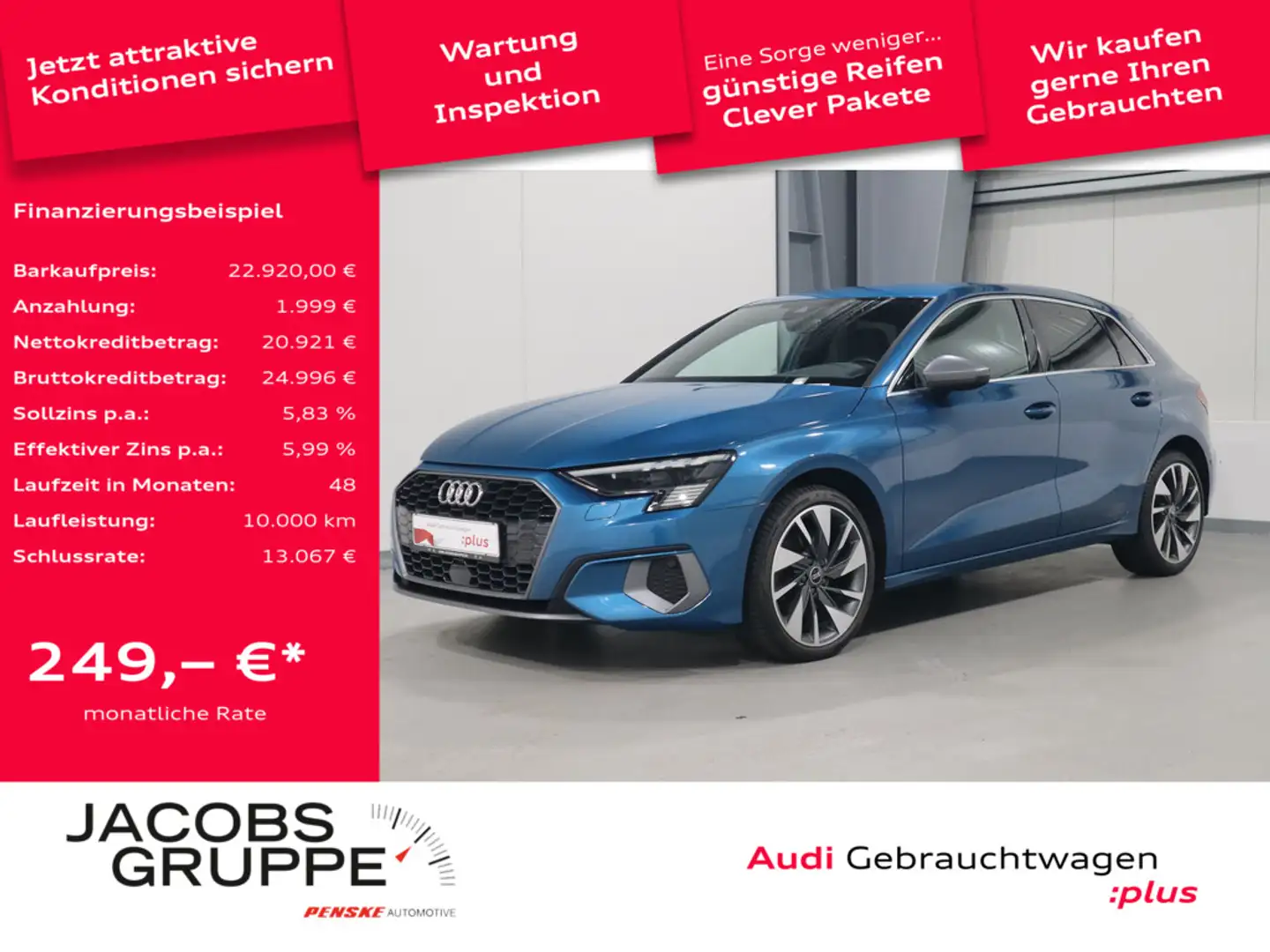 Audi A3 Sportback 35 TFSI S line*VC*Matrix*PDC * Blau - 1