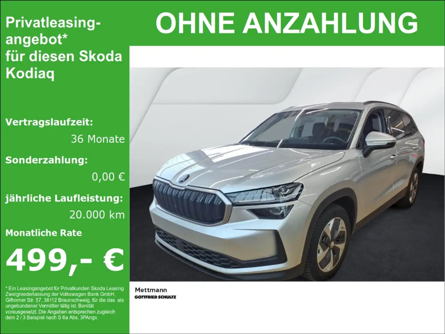 Skoda Kodiaq 2.0 TDI 4x4 Selection DSG LED NAVI AHK Silber - 1