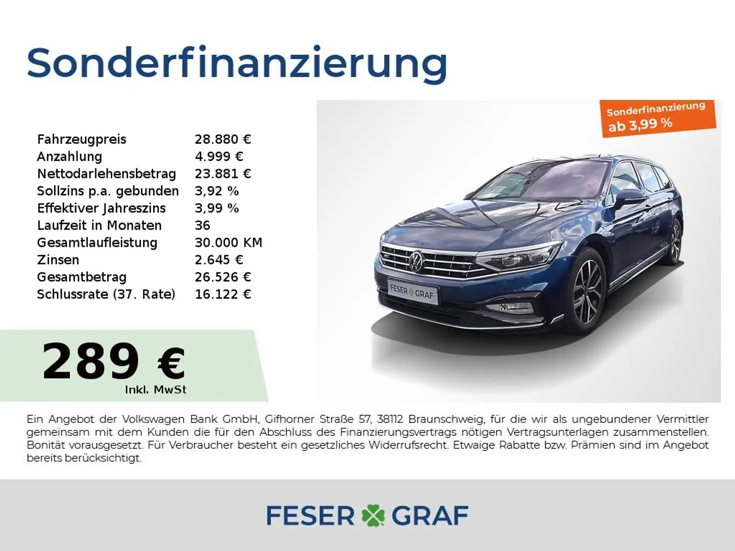 Volkswagen Passat Variant Eleg. 2.0TDI R-Line ACC AHK HUD Blau - 1