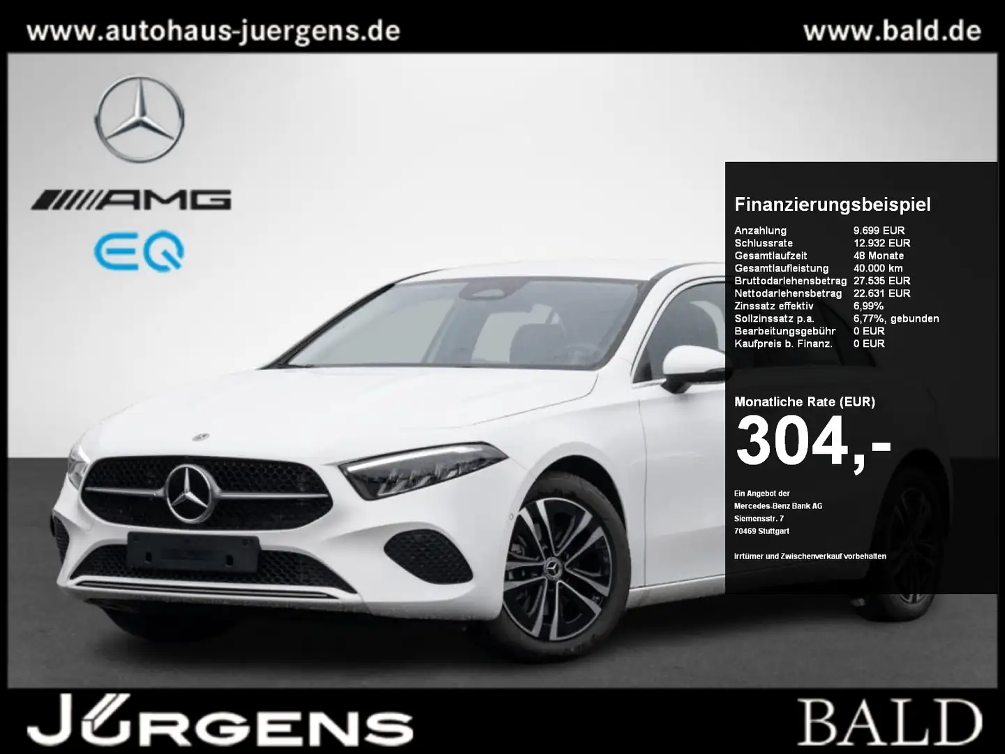 Mercedes-Benz A 200 d Progressive/Navi/Wide/LED/Cam/CarPlay White - 1