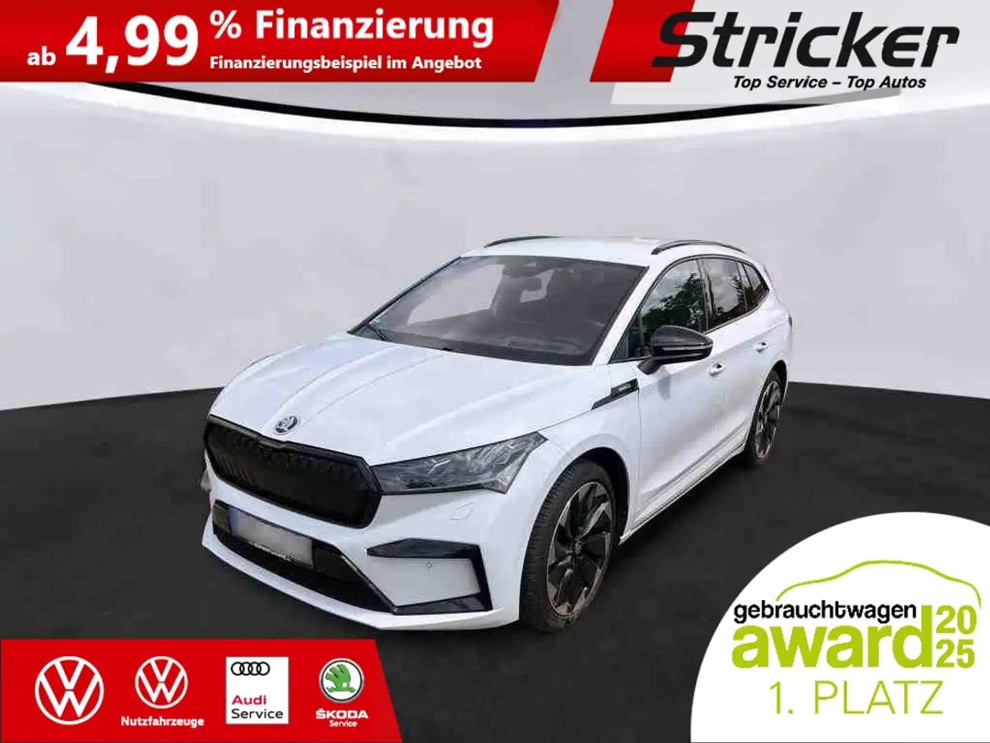 Skoda Enyaq IV 60 Sportline 356,-ohne Anzahlung Kamera AHK Pu Weiß - 2