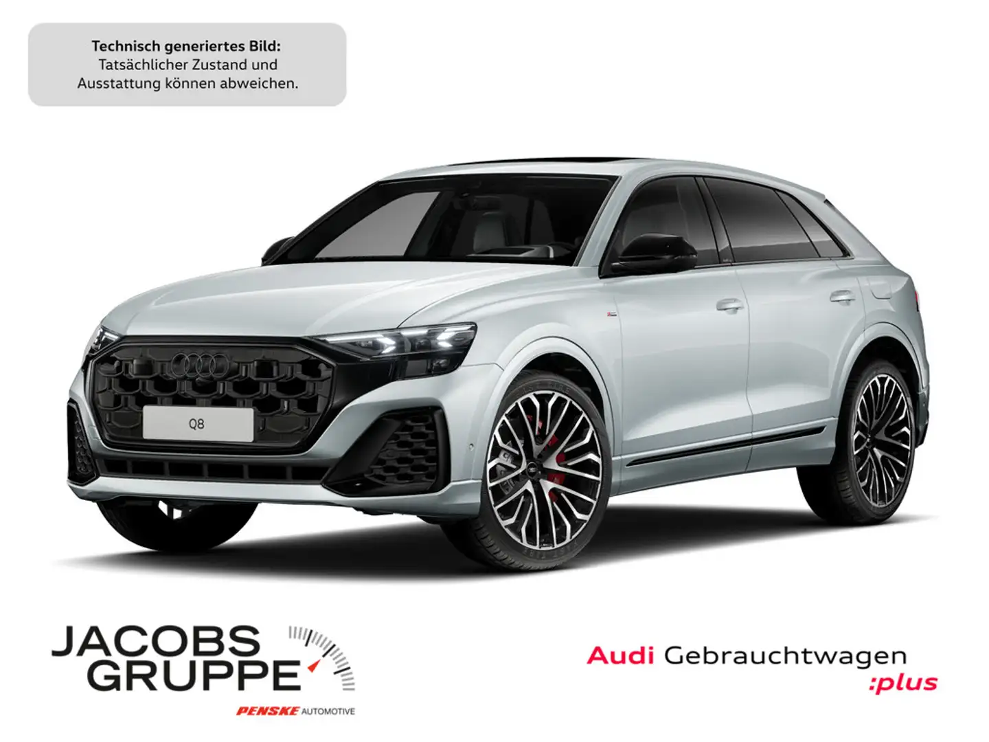 Audi Q8 TFSI e quattro 360 kW S line Pano/B&O/HUD/HD Matrix/AHK Silber - 1