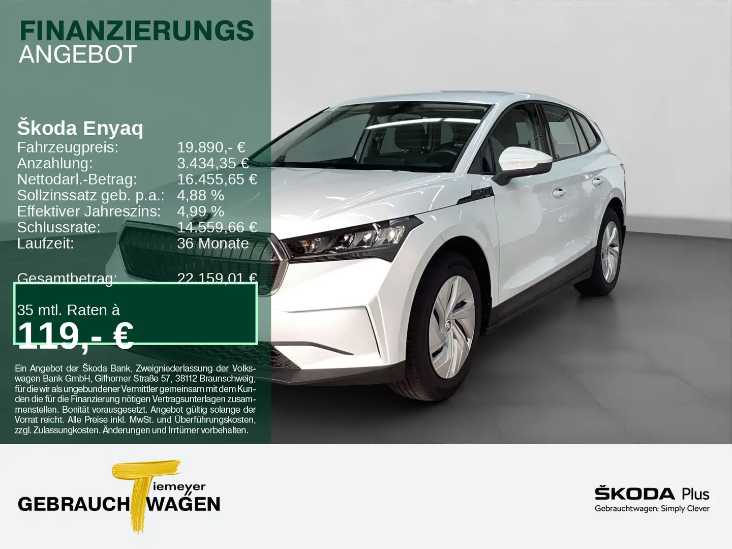 Skoda Enyaq iV 50 NAVI LED DAB+ Weiß - 1