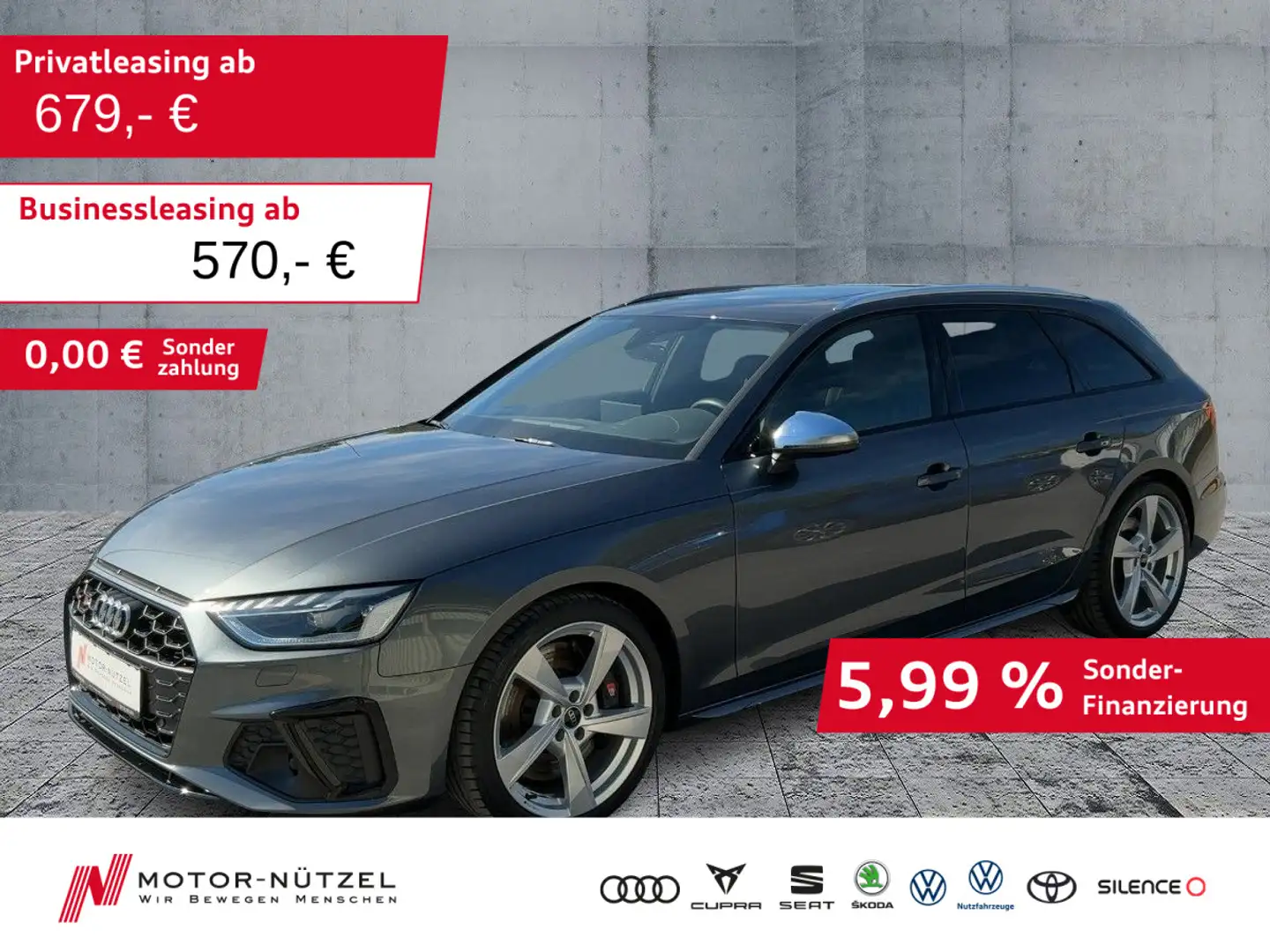 Audi S4 TDI QU MATRIX+NAVI+AHK+PANO+S-SITZE+B&O Grau - 1
