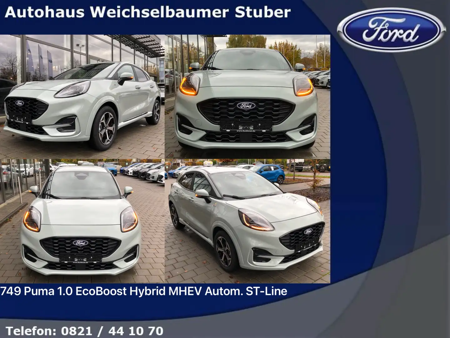 Ford Puma 749 Puma 1.0 EcoBoost Hybrid MHEV Autom. ST-Line Grijs - 1
