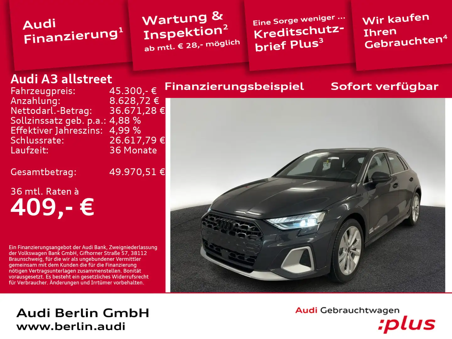 Audi A3 35 TFSI S tronic Grau - 1