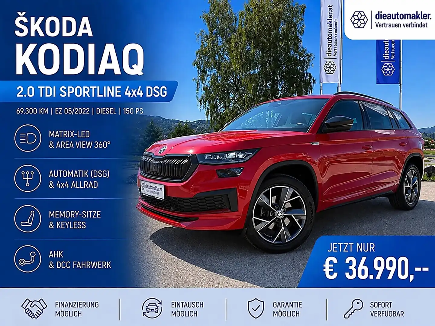 Skoda Kodiaq 2.0 TDI Sportline 4x4 DSG |MATRIX|AHK|MEMORY| Rot - 1