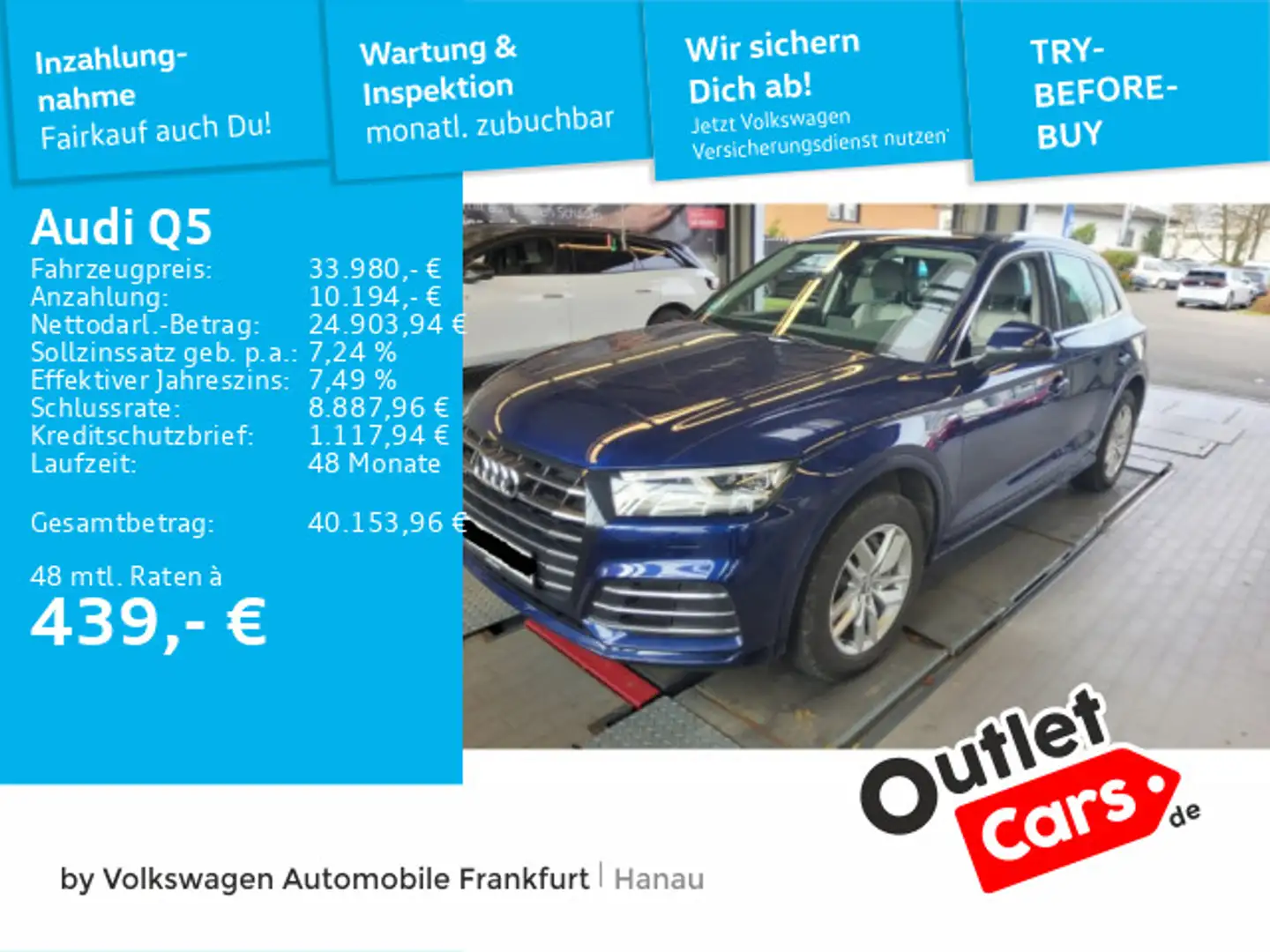 Audi Q5 55 TFSI e quattro sport Navi Panoramadach Rüc Blau - 1