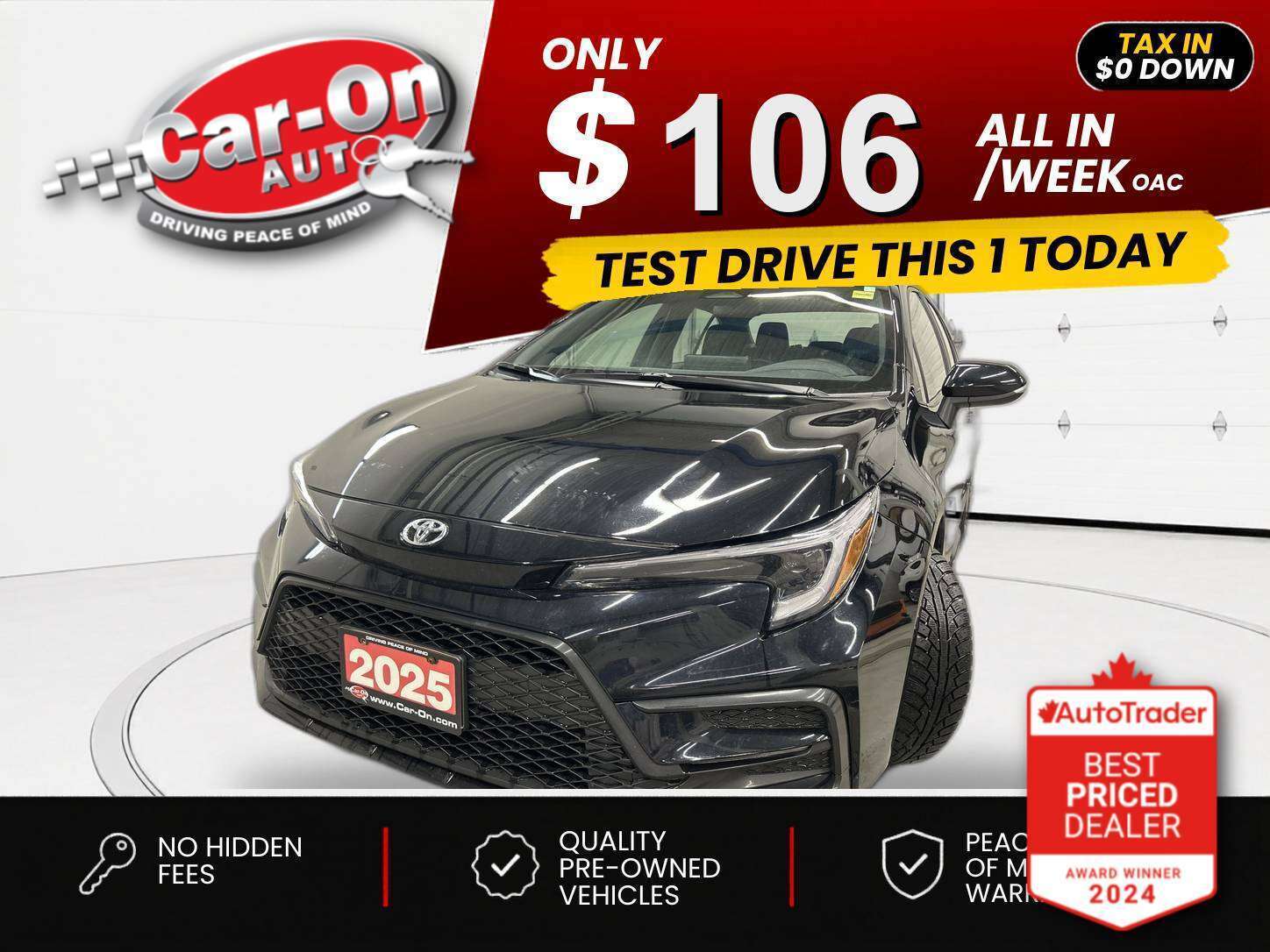 Black 2025 Toyota Corolla Sedan Front-Wheel Drive Automatic