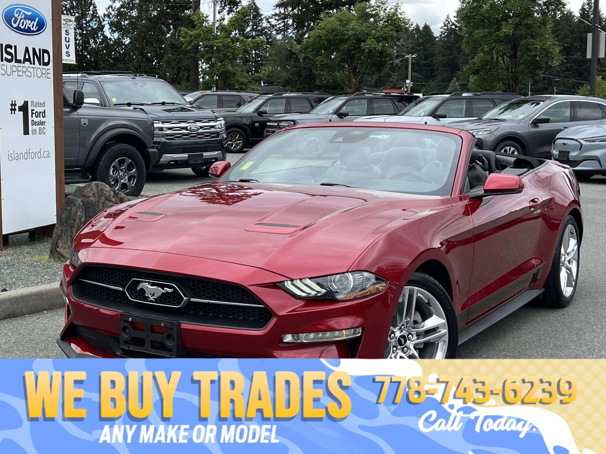 Red 2021 Ford Mustang Convertible Rear-Wheel Drive Automatic