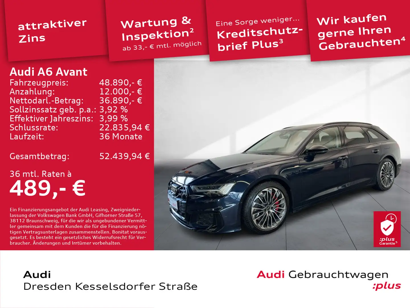Audi A6 55 TFSIe Q. Design S line LED Navi Blau - 1