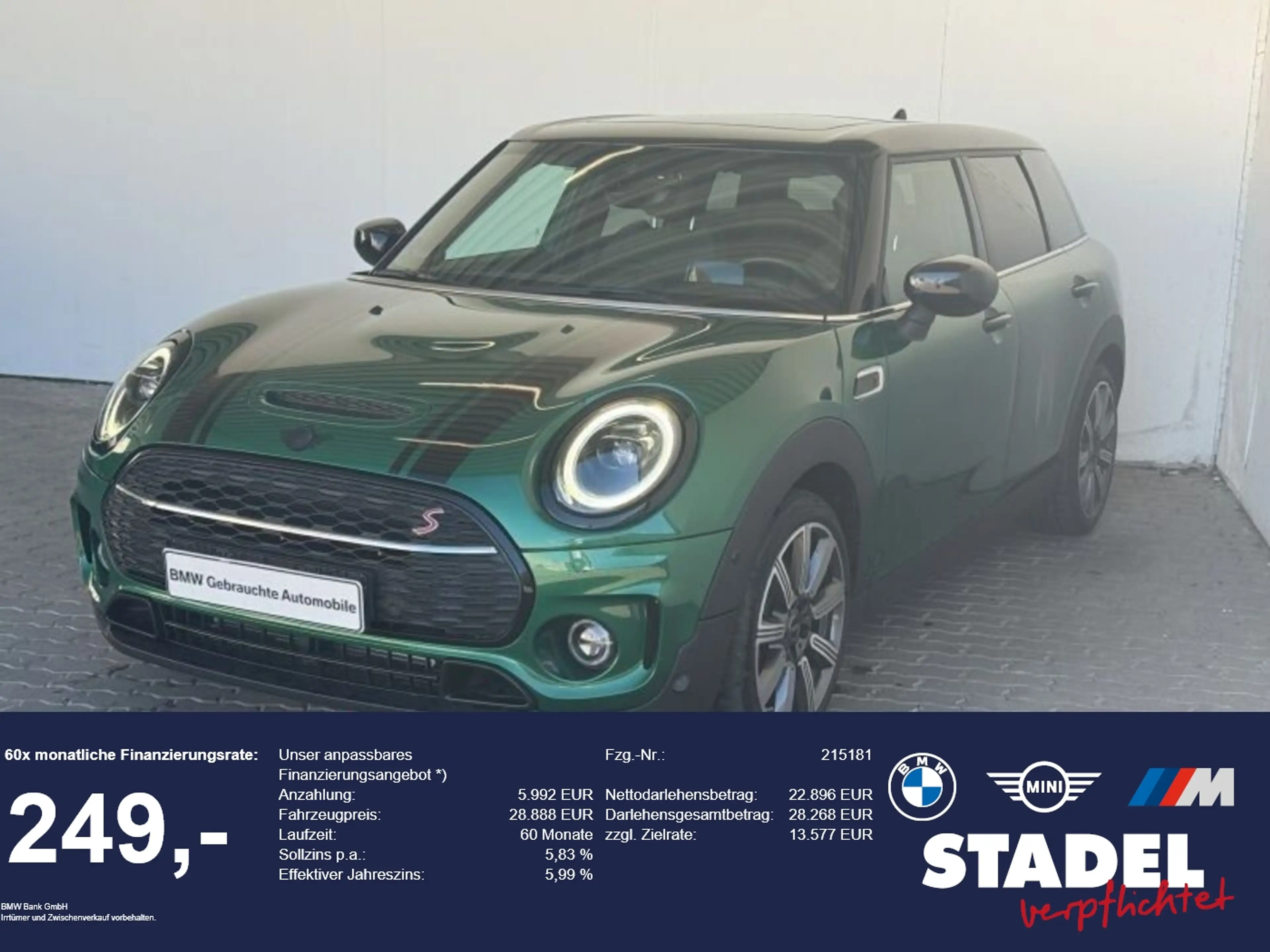MINI Cooper S Clubman Navi.LED.HuD.ACC.RFK.Pano.KfZg